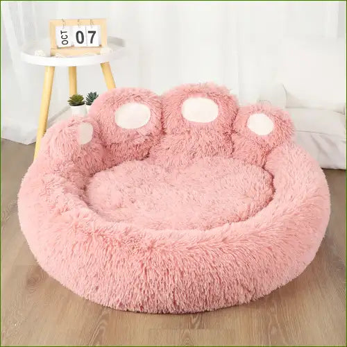 Couchage doux au design en forme de patte couleur rose