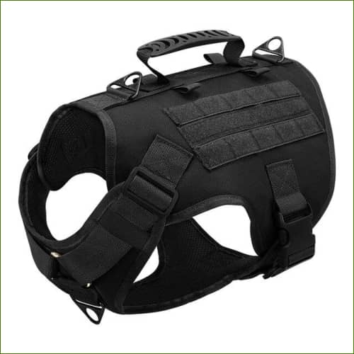 Harnais Militaire Pour Moyen Ou Gros Chien-Ergonomique-En Nylon Noir / Small
