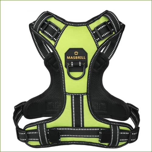 Harnais Nylon Ajustable Réfléchissant Et Anti Traction Vert / S