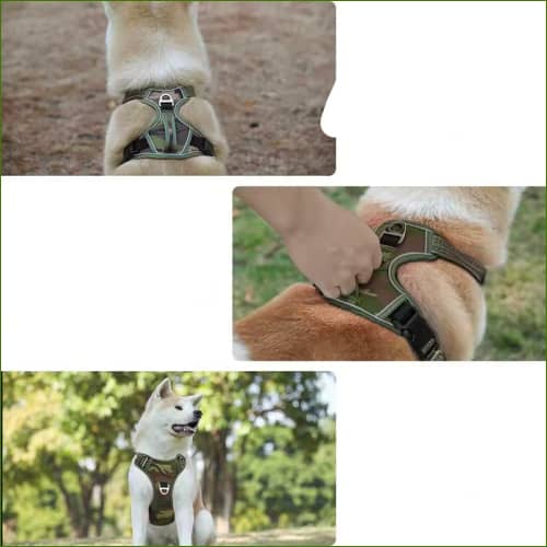 Harnais rembourré pour le confort du chien - motif camouflage harnais anti traction