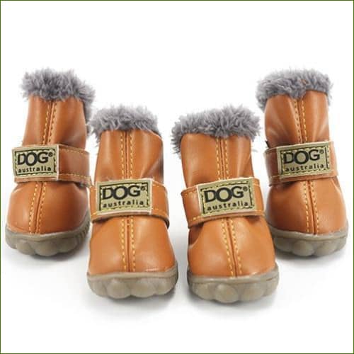 Bottes pour animal domestique Antidérapantes Et Fourrées Marron / L