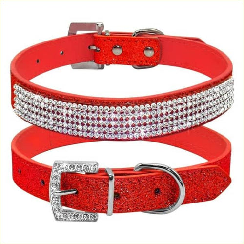 Collier strass petit chien chihuahua, yorkshire ou bichon - Red / S-PEPERE SHOP