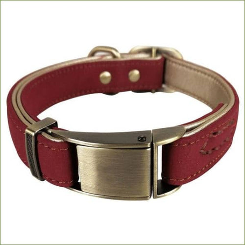 collier cuir chien à dégagement rapide rouge / L
