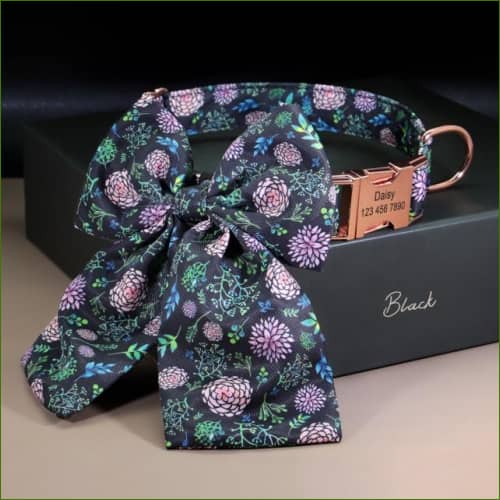 collier nœud papillon pour chien Noir / S