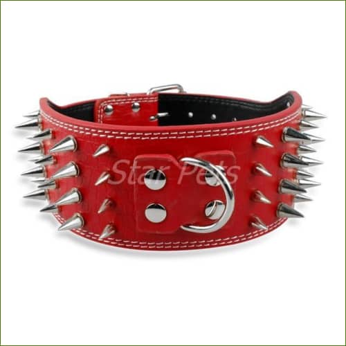 Collier Large pour chien Pilo 7.5Cm Avec Pointes Décoratives Rouge / M
