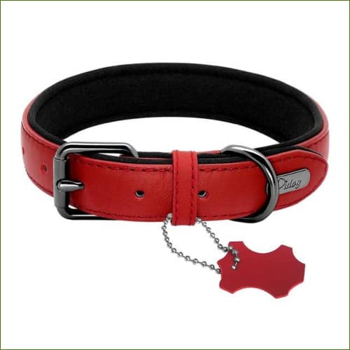 Collier MIDOG en cuir Rouge / L
