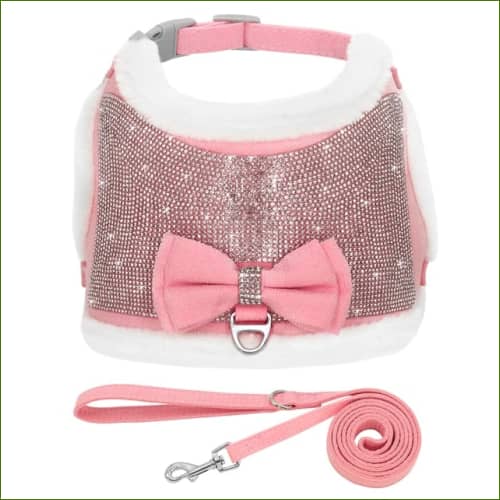 Harnais petit animal de compagnie Strass Rose / Xs
