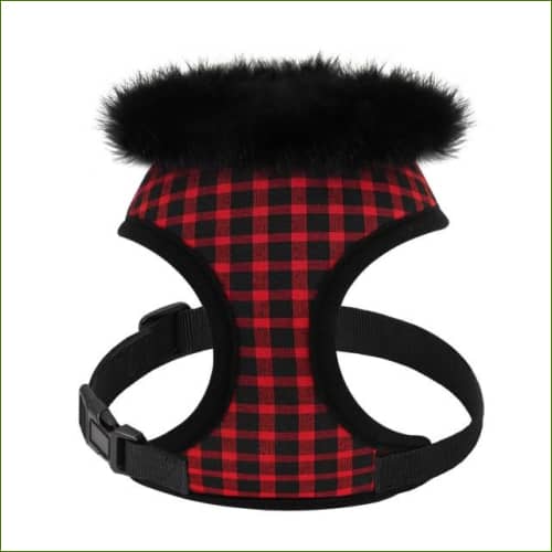 Harnais Xs pour petit animal de compagnie - col fourré Rouge /