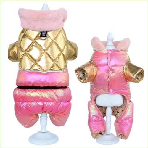 doudoune pour chien Avec Col En Fourrure Rose / S