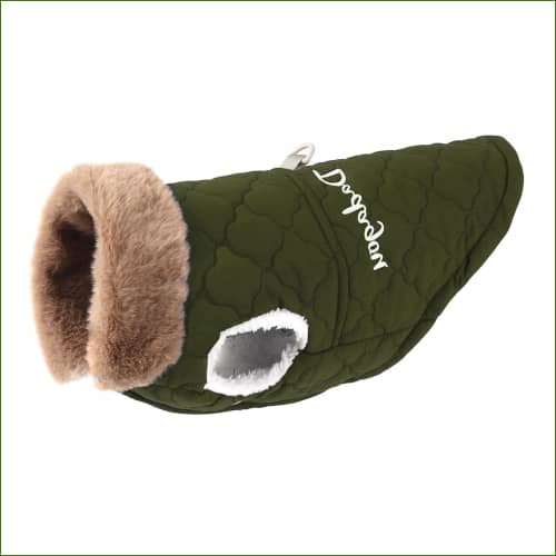 Manteau Fourré Surpiqué Pour Chien Vert / S