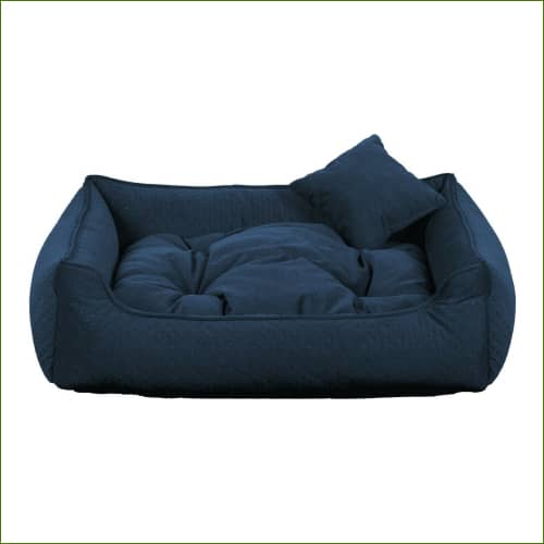 Panier pour chien personnalisé - avec option nom du chien brodé - Bleu nuit - avec nom brodé / 65x55cm-PEPERE SHOP