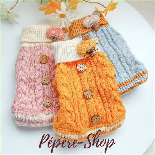 Pull pour chien chaud et doux d'hiver en coton et polyester