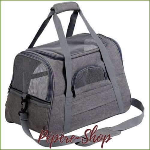 Sac de transport chien pour avion - homologué cabine - à bandoulière - Light Grey / 44.5x25x28cm-PEPERE SHOP