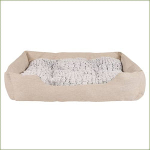 Corbeille anti-stress pour chien PETENJOY avec coussin réversible Beige / XL/
