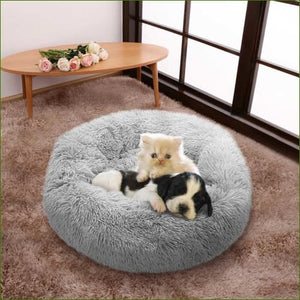 Coussin apaisant pour chien - douillet et anti stress - gris avec animaux