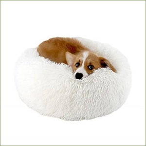 Coussin XXL pour gros chien relaxant et anti-stress Blanc / Diamètre 120 cm/